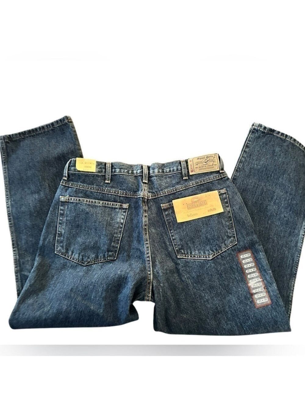 NWT RedHead Relaxed Medium Wash Straight Leg Denim Blue Jeans Men’s 35x30